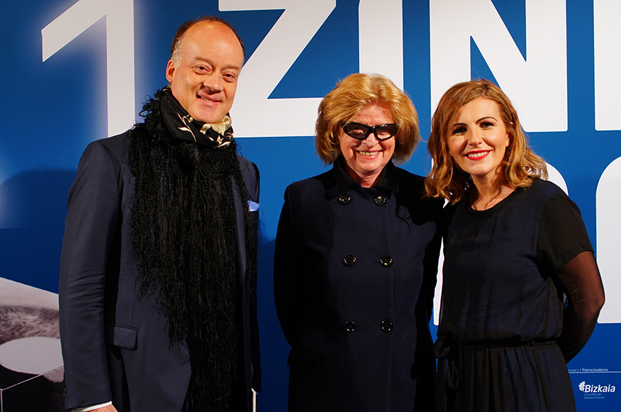 Edouard Mayoral (Dir. Institut Francais Bilbao), Claire Simon (Ohorezko Mikeldi Saria _ Mikeldi of Honour Award _ Premio Mikeldi de Honor), Vanesa Fernández Guerra (Dir. ZINEBI) (2019)
